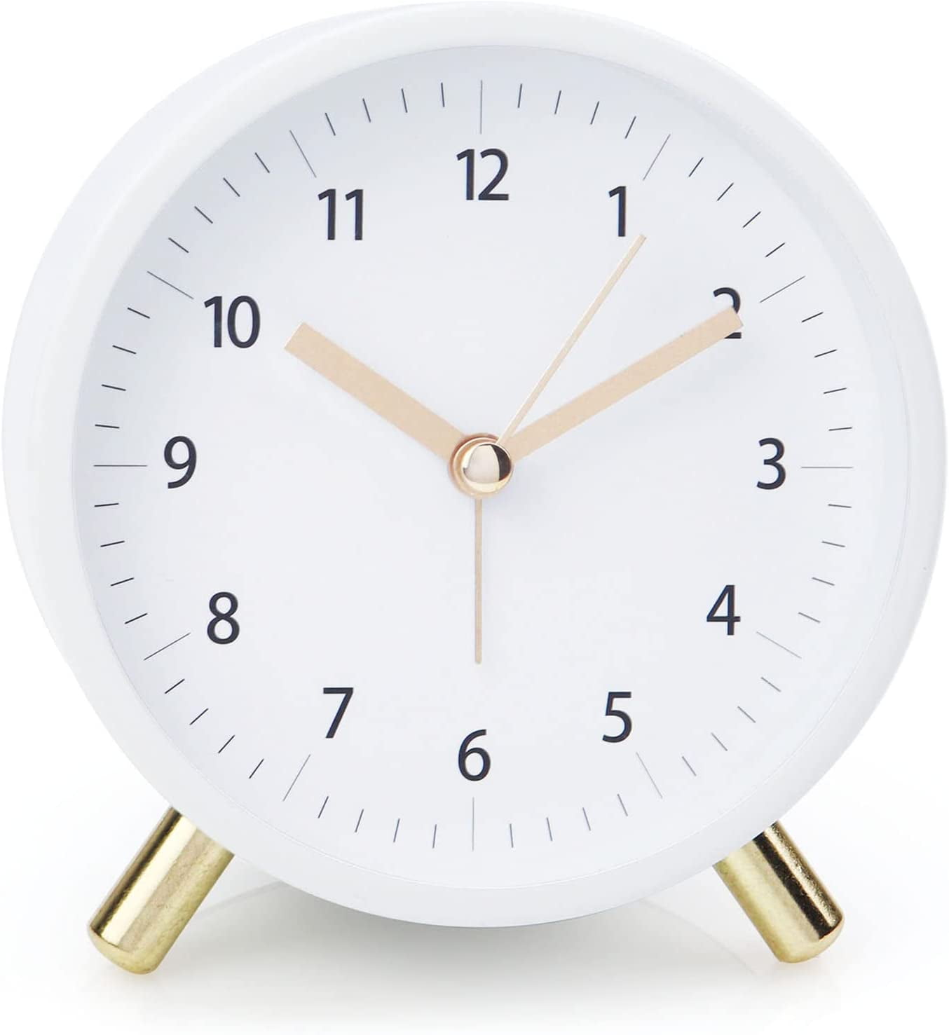 Alarm Clock 4.5" Bedside Analog Alarm Clock for Bedroom Battery