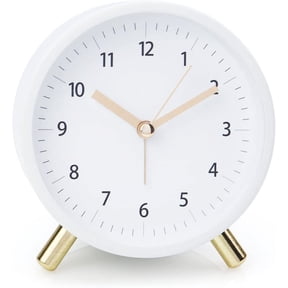 Alarm Clock 4.5" Bedside Analog Alarm Clock for Bedroom Battery Operated Round Clock with Backlight