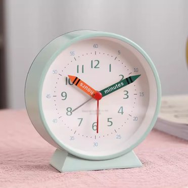 Alarm Clock 4" Bedside Analog Alarm Clock for Bedroom Battery Operated Round Clock with Backlight