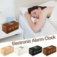thumbnail image 1 of Alarm Clock under $5! Xqxayjr Wooden Digital Alarm Clock, LED Electronic Clock with Wireless Charging, Bedside Desk Clock, Temperature Display Smart Charger Clock, 1 of 9