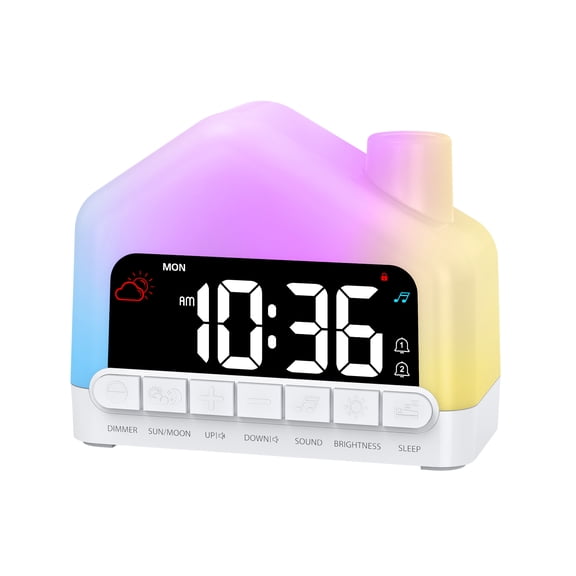 Alarm Clock, AMIR Digital Alarm Clock with 12 Colors Night Light 13 Lullaby Snooze Brightness Volume Adjustable Alarm Clock for Kids Toddler Gift for Boys Girls Teens