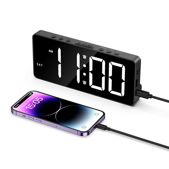 Alarm Clock, AMIR LED Alarm Clock Brightness Volume Adjustable DST Function Digital Alarm Clock for Bedroom Bedsides Living Room Office