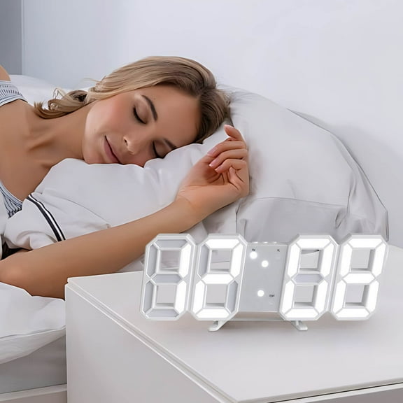 Alarm Clock Alsrm Clock LED Digital Clock Wall Deco Glowing Night Mode Adjastable Electronic Table Clock Wall Clock Decoration Living Room LED Clock