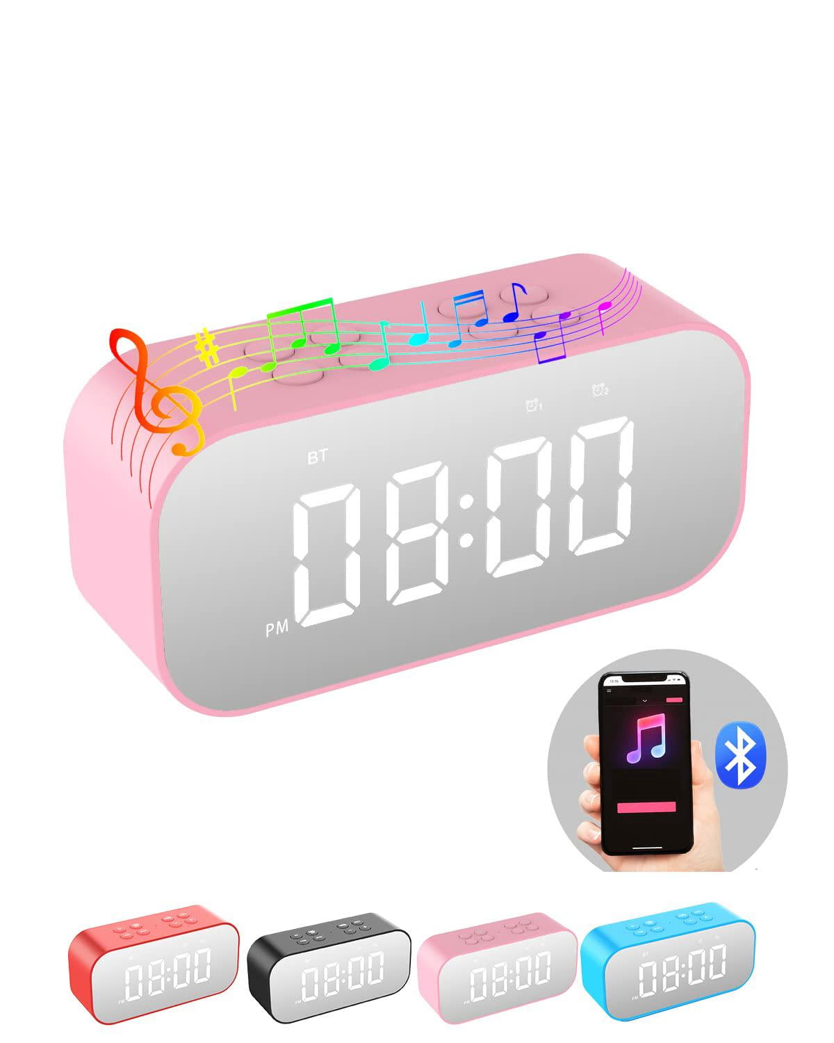 Alarm Clock for Bedroom/Office,Digital Clock with Bluetooth Speaker