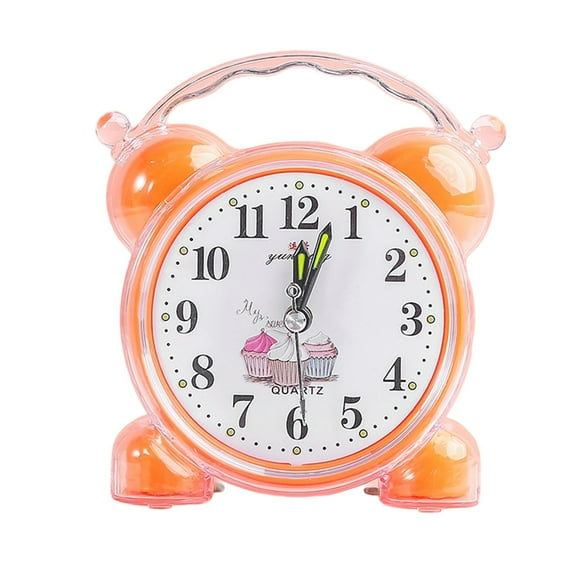 Alarm Clock for Bedroom, School & Office – Loud Audible Wake-Up Clock with Jump Movement Mechanism, Compact 11.6 x 10.2 cm Plastic Design, Home Decor(Orange)