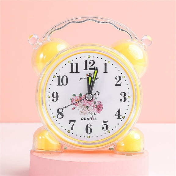 Alarm Clock for Bedroom, School & Office – Loud Audible Wake-Up Clock with Jump Movement Mechanism, Compact 11.6 x 10.2 cm Plastic Design, Home Decor(Yellow)