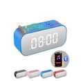thumbnail image 1 of Alarm Clock with Bluetooth Speaker for Heavy Sleepers Adults,Digital Clock for Bedroom,Dual Alarms with Mirror LED Display,USB Charger,Ok to Wake Up for Kids,Teens (Blue), 1 of 7