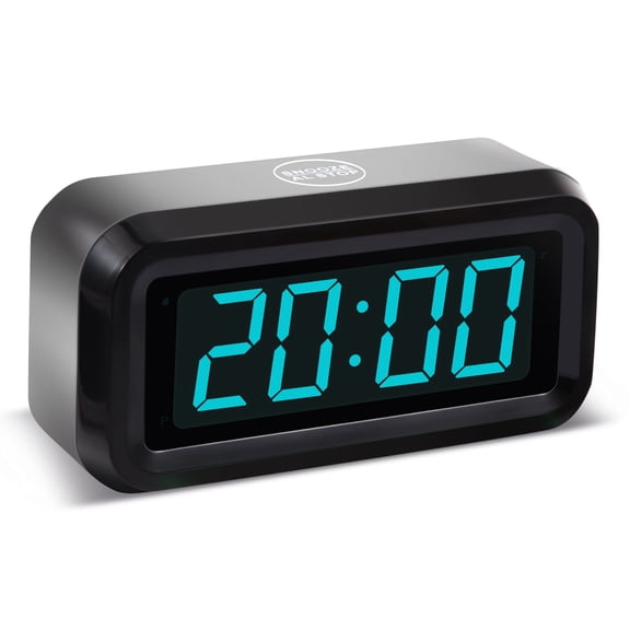 LED Digital Alarm Clock, Constantly 1.2'' LED Blue Digits Display, Battery Powered, Snooze, Small Wall Clock, Desk Clock, Clock for Bedroom, 12/24 Hour, Snooze