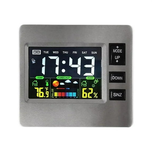 Alarm Clock Digital Snooze Clock Support Voice/Touching Wake-up Electronic Thermometer Weather Forecast Table Watch Home