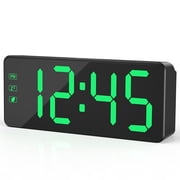Alarm Clock for Heavy Sleepers - 2.4" Super Bright LED with 3-Stage Dimming,7-Min Snooze,Anti-Power Outage Design/Battery Backup UL Adapter + 59" Charging Cable Included