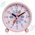 thumbnail image 1 of Alarm Clock, Kids Alarm Clock Digital Tick-free, Silent Learning Alarm Clock Learning Watch Kids Watch Analog Alarm Clock for Boys and Girls-pink, 1 of 7