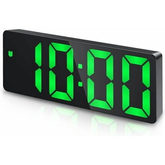 Alarm Clock,LED Clock for Bedroom,Electronic Desktop Clock with Temperature Display,Adjustable Brightness,12/24H Display for Home (Plug Not Included)