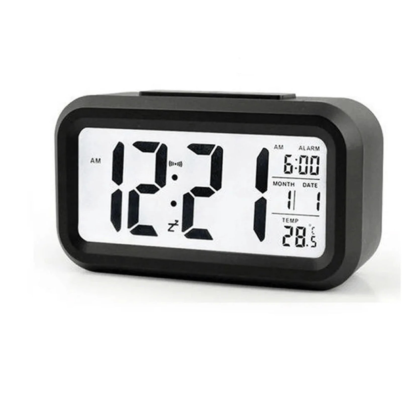 Alarm Clock LED Digital Display Calendar Temperature Backlight Mute Function Table Clock for Home Oiffce 12/24 H Desktop Clock