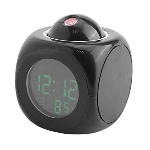 Alarm Clock with Projection on Ceiling,Digital Projection Clock,Multi Function Digital LCD Wall Projection Voice Talking Temperature Display LED Alarm Clock for Studying Room,Bed Room,Desks