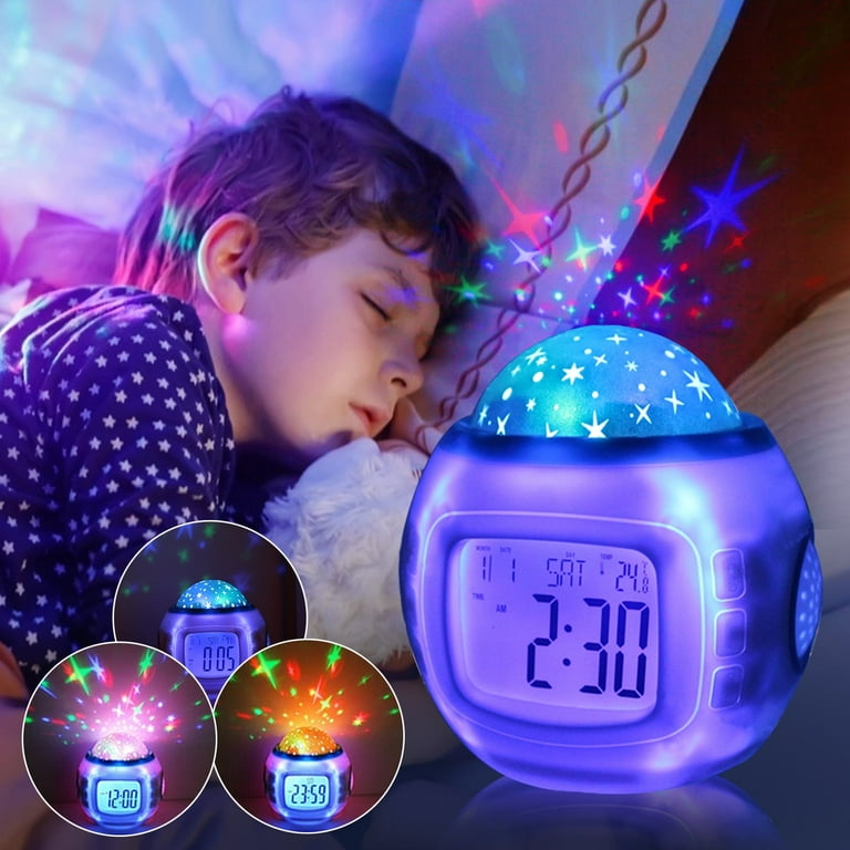 Kids Sleep Clock with Starry Sky Night Light, Music Digital Kids Sleep Clock with Starry Sky Night Light, Music Digital
