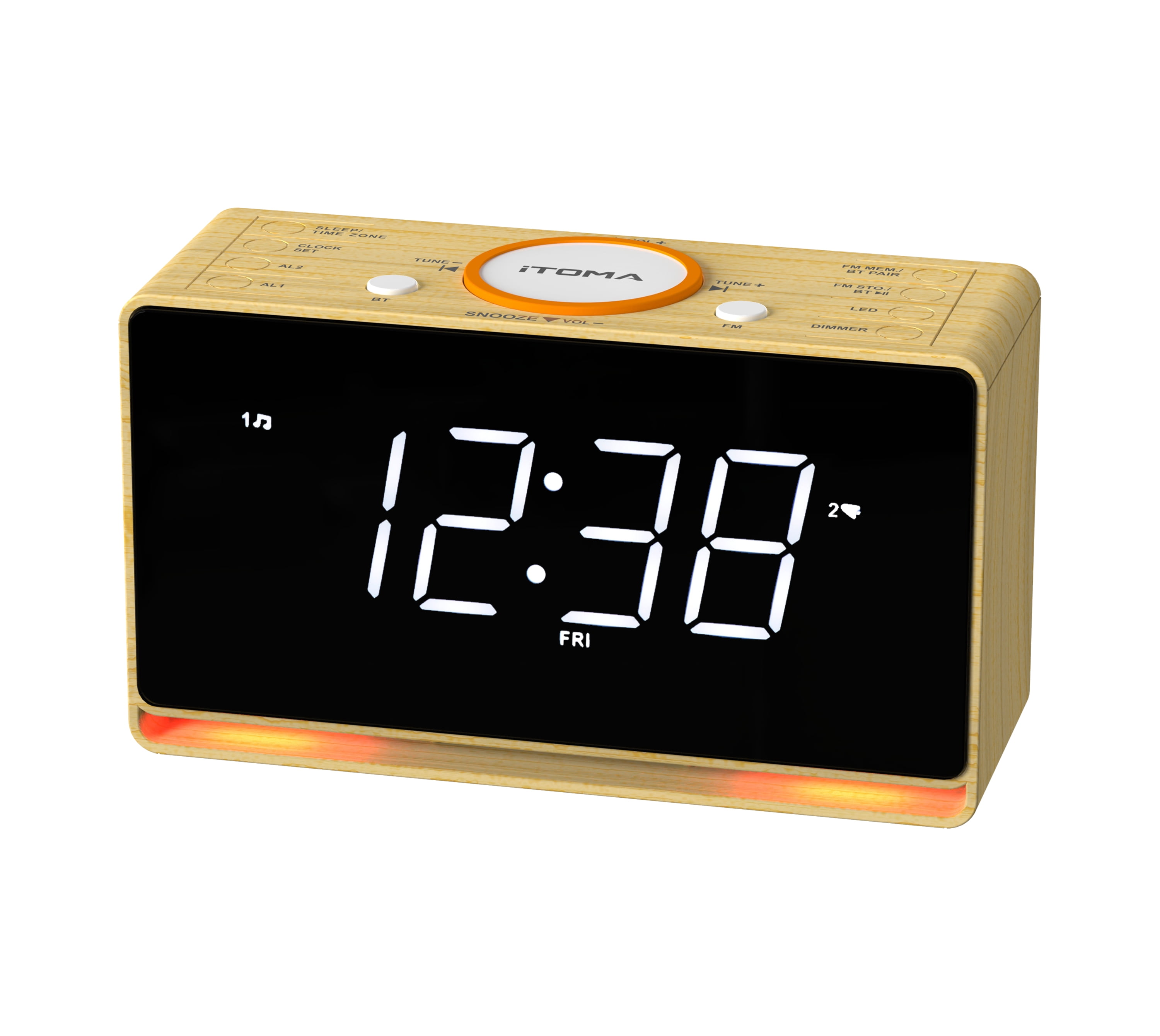 Alarm Clock Radio with Bluetooth Speaker, FM Radio, Dual Alarm with