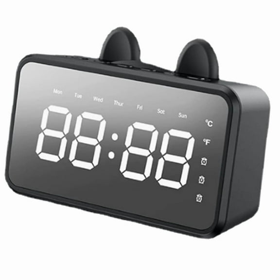 Alarm Clock Radio Desk Clock LCD Display Bluetooth-Compatible Music Playing Digital Alarm for Home Office