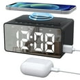 Alarm Clock Radio with Wireless Charging & USB Port, Bluetooth Speaker