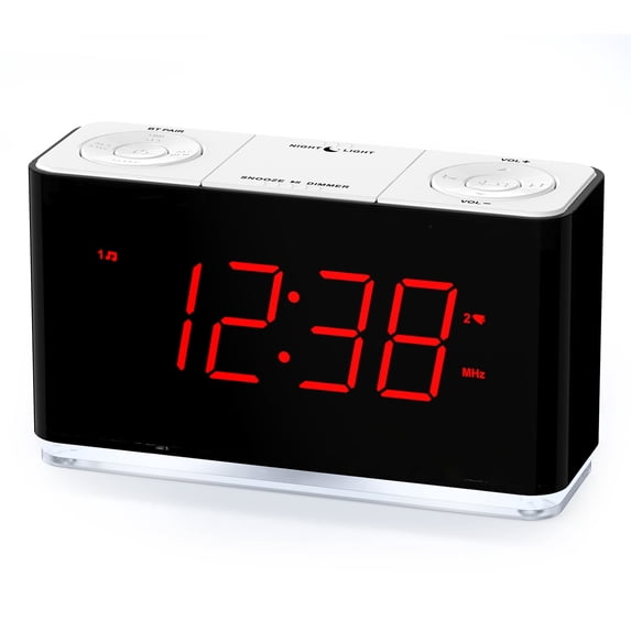 iTOMA Alarm Clock Radio with Bluetooth Dual Alarm Nightlight Dimmable ...