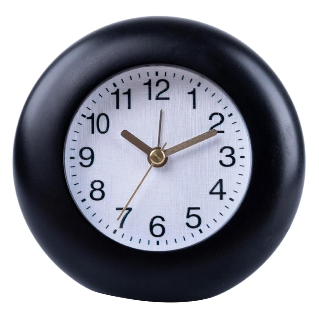 Alarm Clock Round Shape with Arabic Numerals, Noiseless Battery Operated