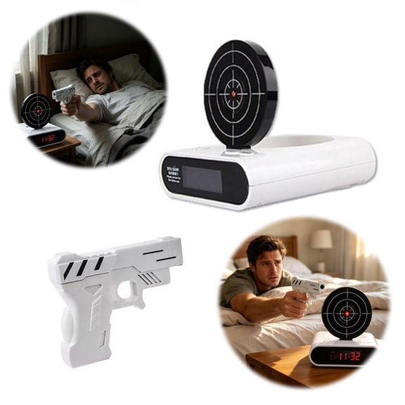 Alarm Clock, Shooting Timing Clocks, Shoot the Target to Shut It Off, Built for People Who Hate Mornings