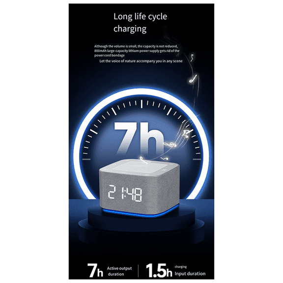 Alarm Clock Sleep Sound Machine 8-Color Night Light 32 Soothing Sounds White Noise Times Digital