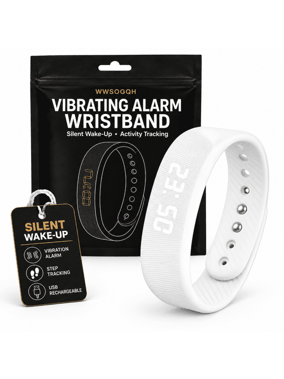 Vibrating Alarm Clock Watch for Heavy Sleepers, Silent Wake up Bracelet & Smart Wristband, Wearable Vibration Wrist Alarm, Non-Audible Sleep Wristband