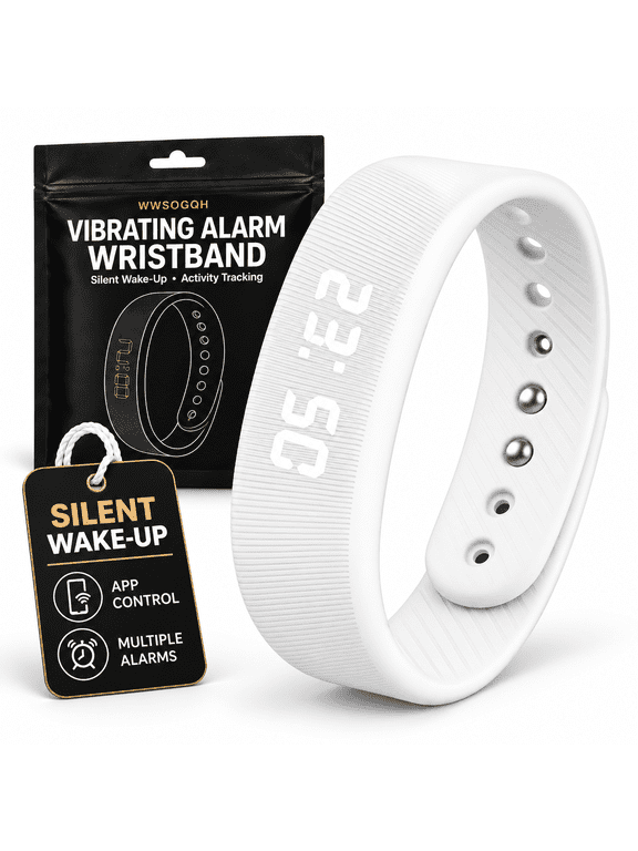 Vibrating Alarm Clock Watch for Heavy Sleepers, Silent Wake up Bracelet & Smart Wristband, Wearable Vibration Wrist Alarm, Non-Audible Sleep Wristband