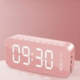 thumbnail image 1 of Alarm Clock Speaker, Rechargeable LED Screen Alarm Clocks, Small Digital Clock with Bluetooth Speaker, Large Volume Mirror Display Portable Digital Clock Speaker, 1 of 4