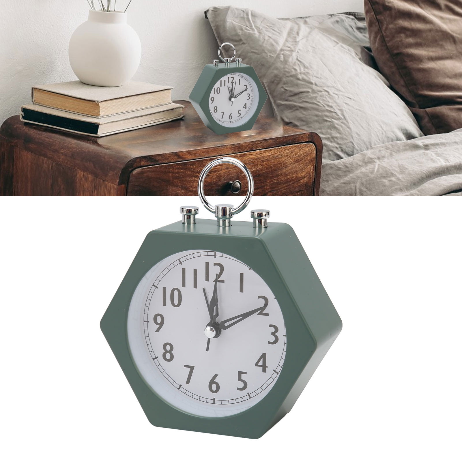 Alarm Clock, Transparent Glass Polygonal Easy To Identify Battery