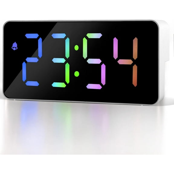Alarm Clock, [Upgraded Version] LED Clock for Bedroom, Electronic Desktop Clock with Type-C Port,Adjustable Brightness,DST,Snooze,12/24H Display for Home,Office