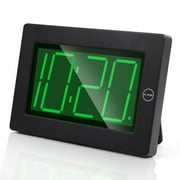 Kwanwa 8" Digital Wall Clock, Alarm Clock Battery Operated, Auto Dimmer Mode, Tabletop, Bedroom, Living Room, Office
