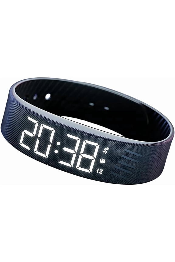 Alarm Clock Watch, Waterproof Vibrating Alarm Wristband with 2 Alarm Clocks, Light-Up Display Alarm Bracelet for Sports Timekeeping Sleep,USB Charging, for Students Sports Enthusiast