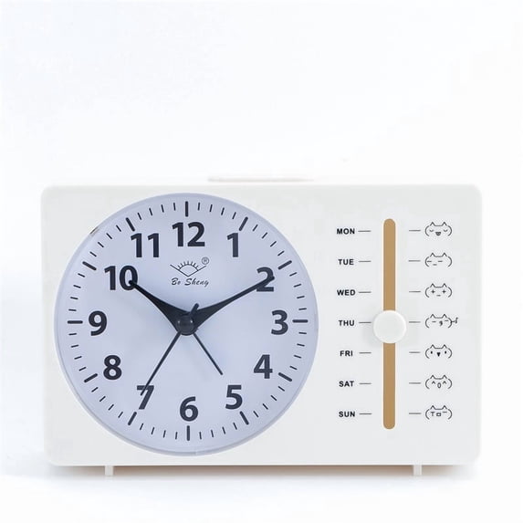 Alarm Clock Weekly Alarm Clock Square Quartz Table Clock Scanning ...