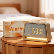 Sunrise Alarm Clock with Wake Up Light, White Noise Sound Machine, 10 Soothing Sounds, Dual Alarms, Dimmable Night Light for Bedroom