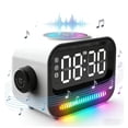 thumbnail image 1 of Alarm Clock with Wireless Charging, 3 in 1 Bluetooth Speaker, Digital Alarm Clock with RGB Light Clock and Speaker, LED Large Display Digital Alarm Clock for Teens Girls Boys (White), 1 of 6
