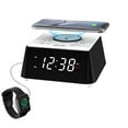 Alarm Clock with Wireless Charging, Clock Radio with Bluetooth Speaker