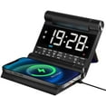 thumbnail image 1 of Alarm Clock with Wireless Charging for bedrooms, Heavy Sleepers, Travel, Teens, Digital Smart Desk Clock, Dual Alarms, 4 Level Brightness, Foldable Design,Build-in Battery, 1 of 8