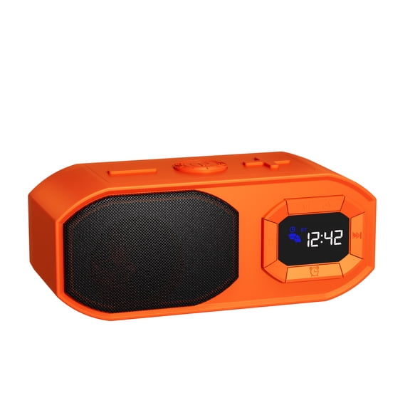 Alarm Clock Wireless Speaker with Mirror HD Display, Metal Diaphragm for Superior Bass, Stereo Sound, Multiple Play Modes: Wireless/Tf/Usb/Aux/Tws, Type-C Charging, for Bedroom, Office Desk And Gifts