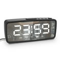 Alarm Clock,With Snooze 12/24h Clocks Bedroom Bedside Adjustable Dark