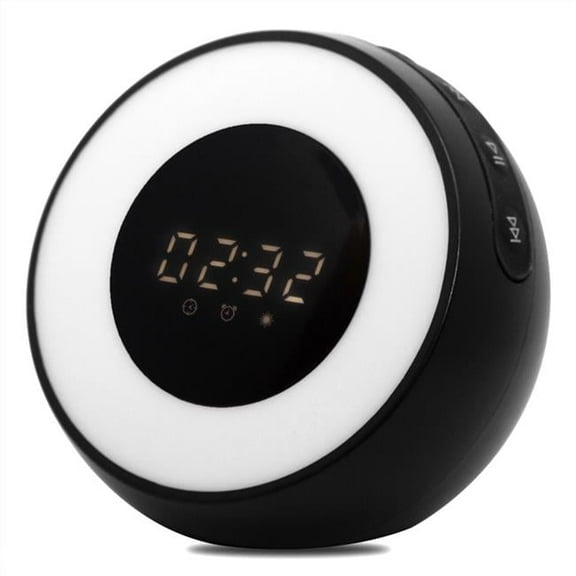 Alarm Clock with Built-in Air Purifier, Sound Machine, Wireless Bluetooth Speaker, and LED Lamp