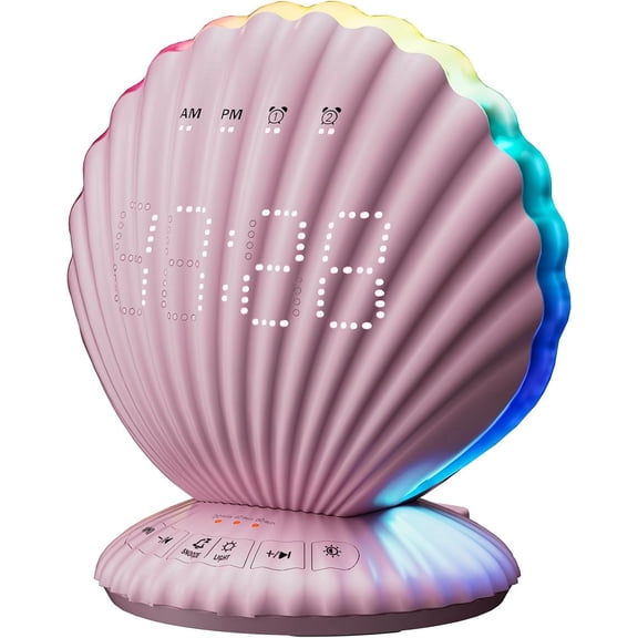 Alarm Clocks for Bedrooms,Portable Bluetooth Speaker,White Noise Sound Machines,Song 20/40/60 Timer,RGB Night Light,Bedroom Decor Aesthetic,Ideal Gift for Adult Women Teen Girls Boys(Pink)