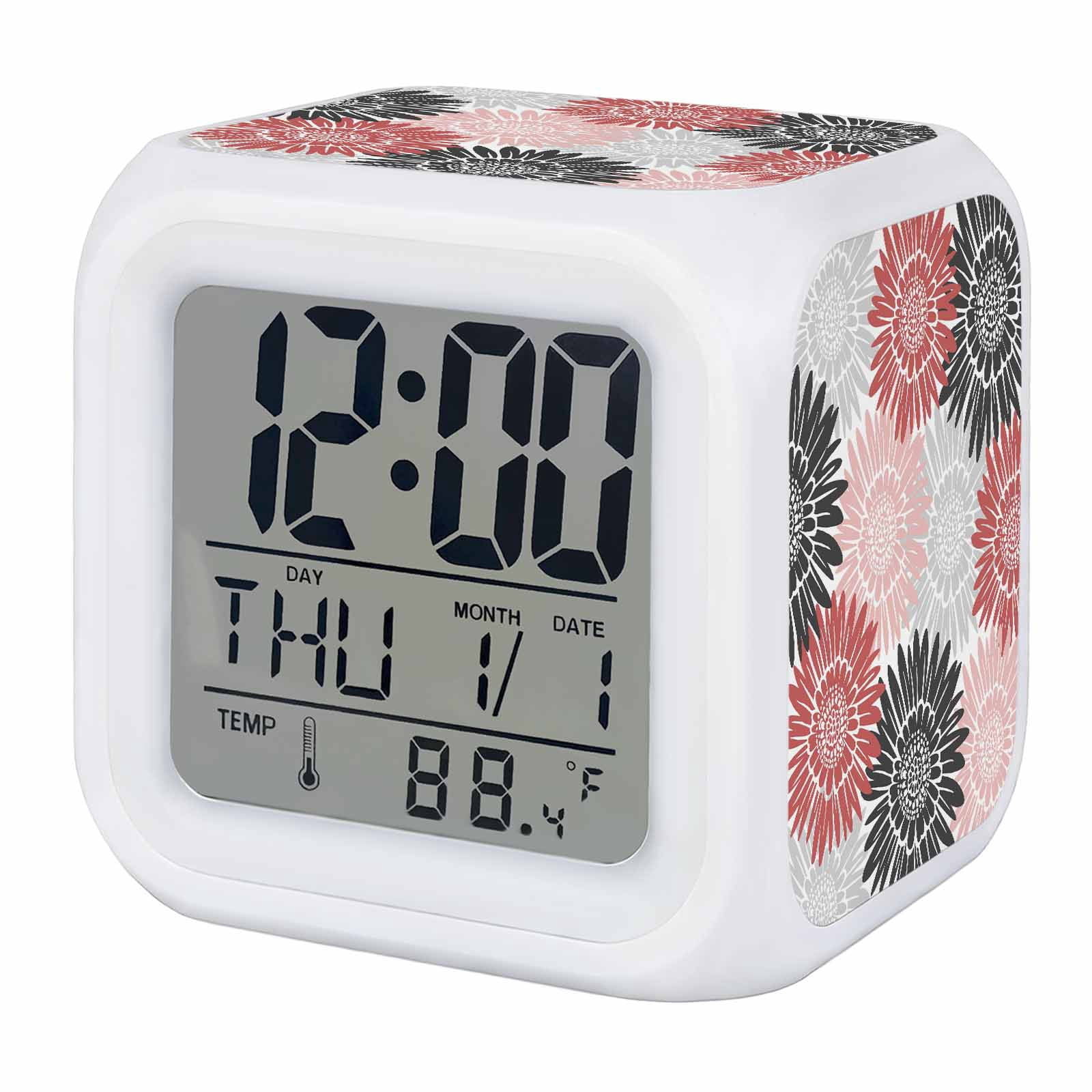 Alarm Clocks Bloom Sunflower Digital Clock 7 Color LED Night Light ...