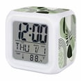 Alarm Clocks Boho Abstract Mid Century Digital Clock 7 Color LED Night ...