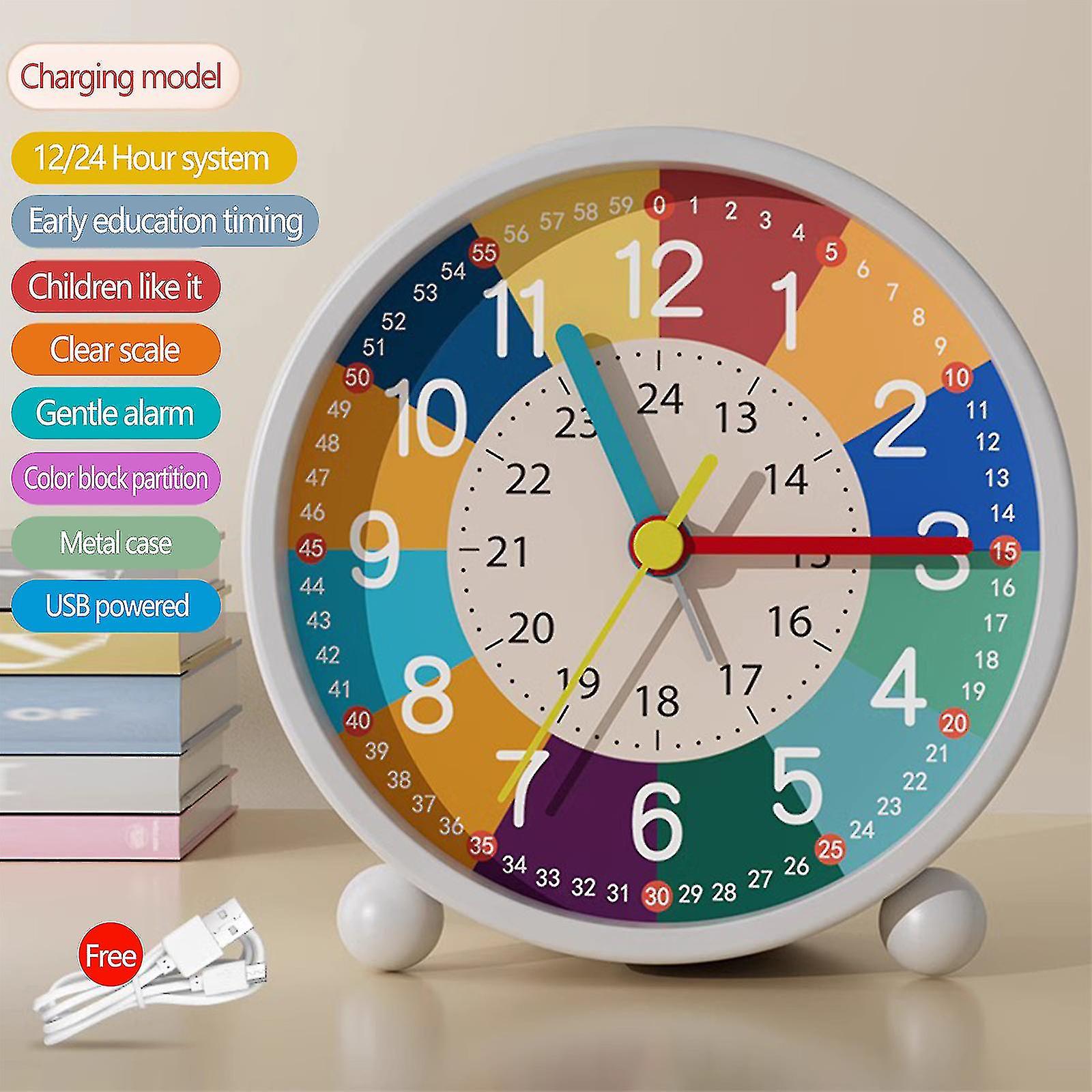 Alarm Clocks For Bedrooms Kids Alarm Clock, Analog Alarm Clock, No Tick