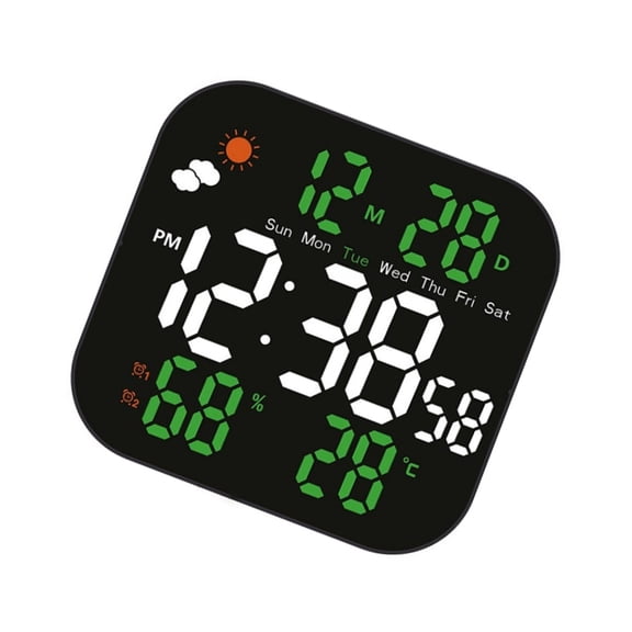 Alarm Clocks for Bedroom LED Digital Weather Clocks Desk Alarm Clock with Date