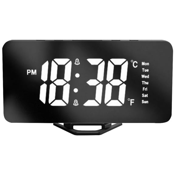 FONDOTIN Digital Bedside Clock Black 1Pack 6.2x3 Elderly Heavy Sleepers Home Office