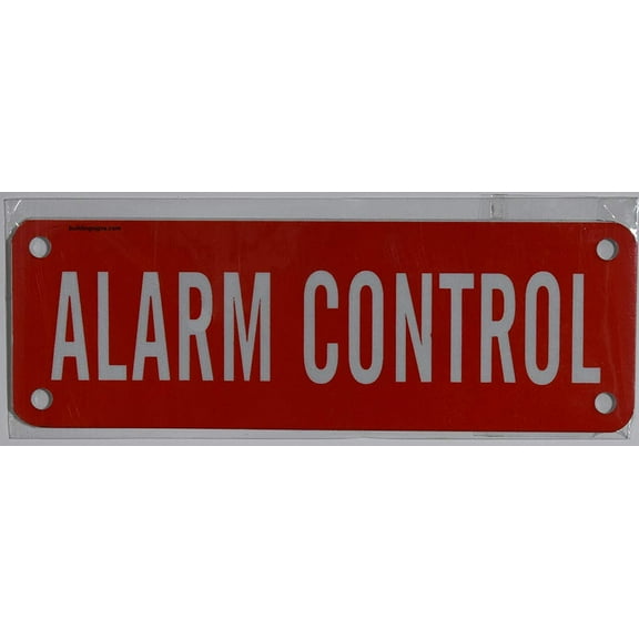Alarm Control Sign (RED Reflective, Aluminium 2X6)