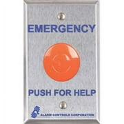 Alarm Controls PBL-1 PBL Series Latching Push Button Panic Station with N/O Pair and N/C Pair, Single Gang, Stainless Steel