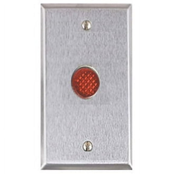 Alarm Controls RP-28L Remote Wall Plate with 1/2" Red LED, Single Gang, Stainless Steel